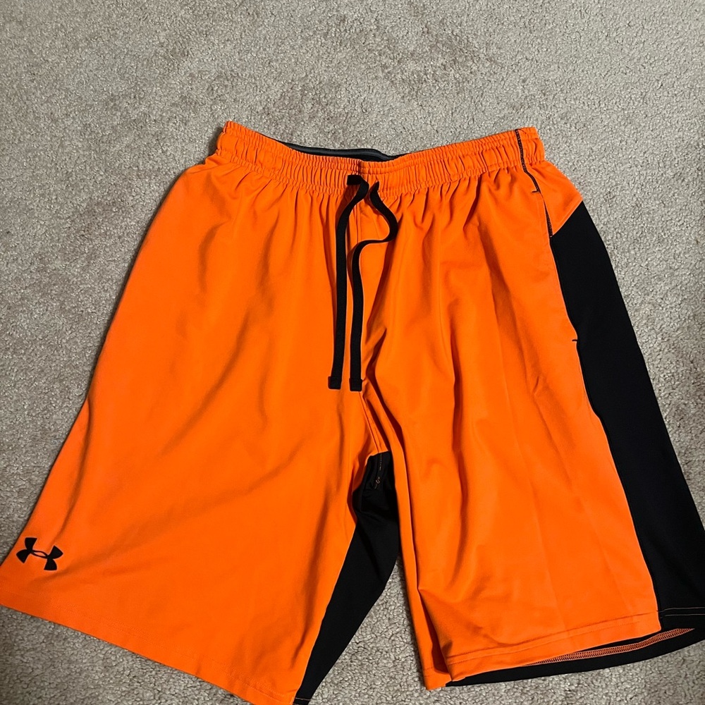 Under Armour Men's Athletic Shorts in Orange and Black